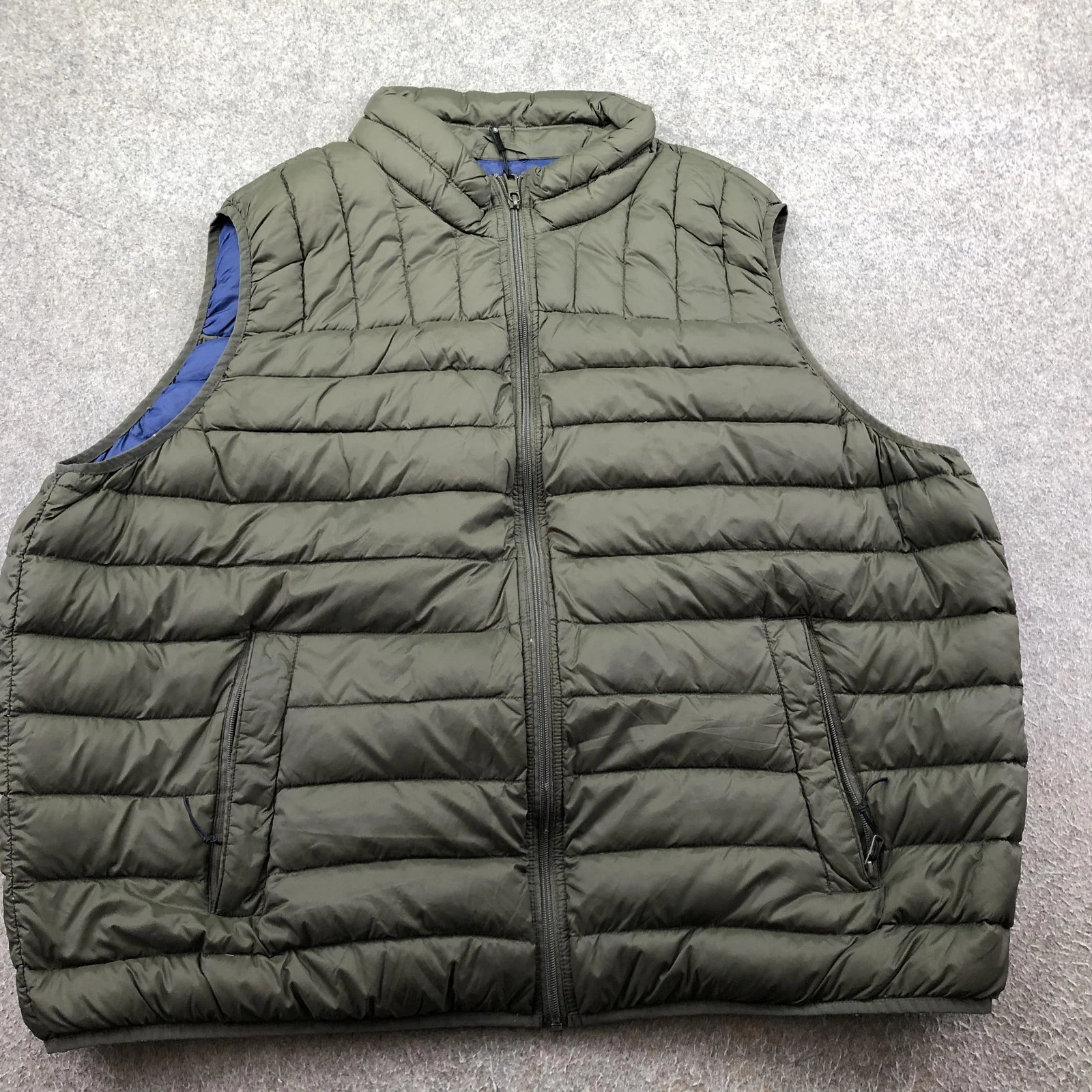Solaris Vest Mens Big 3X Green Down Quilted Full Zip Puffer Outdoor Insulated