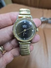 Vtg. Seiko Electra 30 Mechanical Men's Gold Tone Watch Works !!!