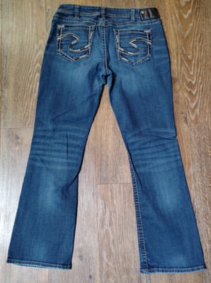 Silver Jeans Aiko Mid Boot Jeans Womens 32x31 Blue Medium Wash Stretch Denim