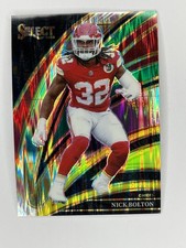 Nick Bolton #207 Club Red Green Yellow Shock 2025 Panini Select Chiefs Tri Color