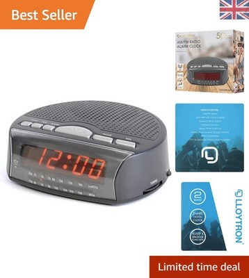 Eleganter Tagesanbruchswecker mit großem LED-Display & Sleep-Timer - Schwarz