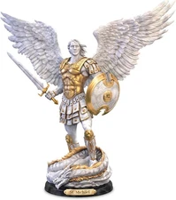 The Bradford Exchange Saint Michael Sculpture Limited-edition cold-cast marble
