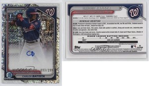 2024 Bowman Chrome Prospect Speckle Refractor /299 Carlos Batista #CPA-CB Auto