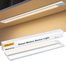 Dimmable Wireless Under Cabinet LED Lights with Motion Sensor - 2 Pack