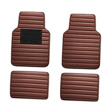Floor Mats - Faux Leather Floor Mats for Cars, Universal Fit Automotive Brown
