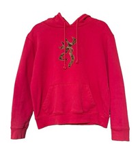Designer Browning Pink Pullover Hoodie Camo Logo Long Sleeve Cotton Blend Sp