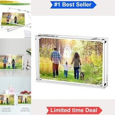 Acrylic Picture Frame 4x6 Inch Double Sided Clear Magnetic Desktop Freestanding