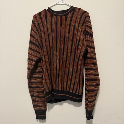 Protege 3d knit Striped Knit Pullover Sweater Multicolor M Men's Crew Neck 