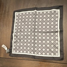 Jos. A. Bank 100 Silk Gray Geometric Pattern Men's Pocket square