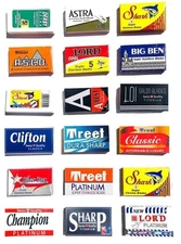 Astra-Derby-Shark-Lord-Treet-Sharp 100 Quality Double Edge Razor Blades Sampler