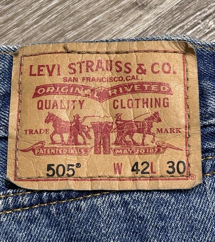 Levi's 505 Straight Fit Jeans Men’s 42x30” Straight Leg Cotton Denim Blue NEW! - Afbeelding 5 van 14