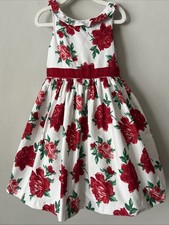 Girls Janie And Jack Red Rose Special Occasion Dress Size 4 Holiday Party