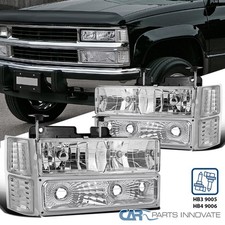 Fits 94-98 C10 Ck Tahoe Suburban Silverado Clear Headlightsbumper Corner Lamps