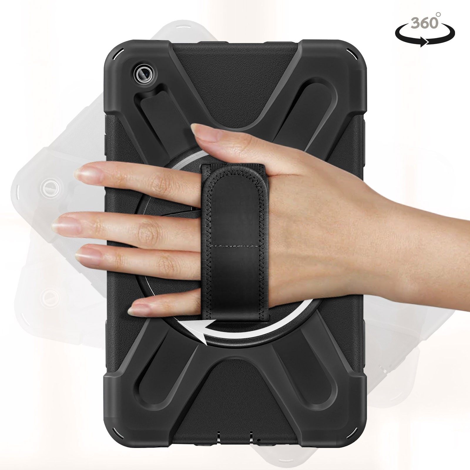 Coque Galaxy Tab A9 Plus antichoc à support rotatif 360 et poignée silicone