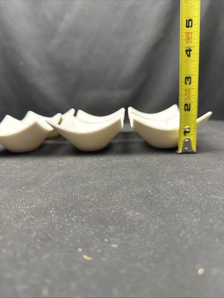 Crate&Barrel Tasting Sauces Stackable Cubes (6) White Porcelain VTG - Image 3 of 4