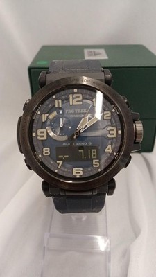 Casio PRW-6600Y Solar Quartz Watch 10ATM Stainless Steel Case Rubber Band Used