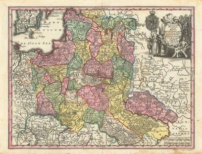 Poloniae Regnum ut & Magni Ducat Litauen  Polen Litauen. Seutter um 1744 Karte