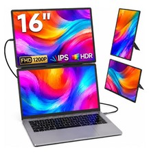 16" Laptop Screen Extender, 1200P FHD Portable Monitor for Laptop, 360  Black