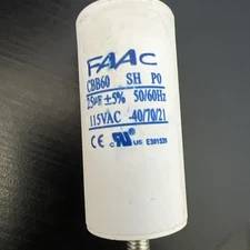 FAAC CBB60 SH So 25 uF+5% 115V AC 50/60HZ 40/70/21 Capacitor