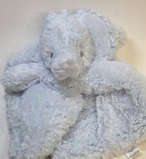 Oobles Light Blue Elephant Security Blanket Lovey Rattle Toy Soft EXCELLENT