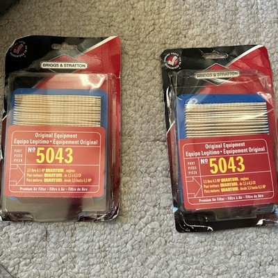 2 Pack Briggs & Stratton 5043 Air Filter Cartridge Genuine OEM 491588S 491588