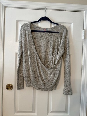 Free People Beach Women s XS Long Sleeve Heathered Gray Shirt