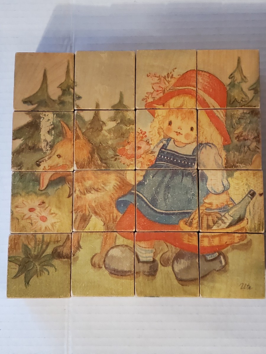 Vintage Mertens Kunst Fairy Tales wood picture block puzzle