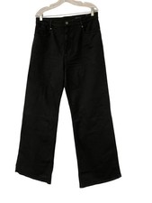 Zara Women Jeans EU 42 US 10 Black Straight High Waist Cotton Blend 8246/244 NWT