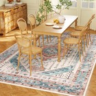 8x10 Area Rug, Vintage Machine Washable Rug for Bedroom, Brown and Blue — photo 4