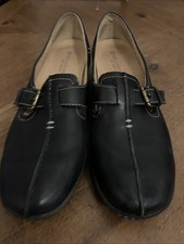 Naturalizer N5 Black Leather Slip On Comfort Shoes Sz. 9.5 Buckle Strap