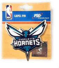 Charlotte Hornets Premium Metal Pin, Lapel Hat Tie, Push Pin Backing