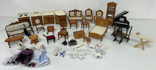 Dolls House Furniture Woode Bundle Living Room Bedroom Kitchen & More 1:12