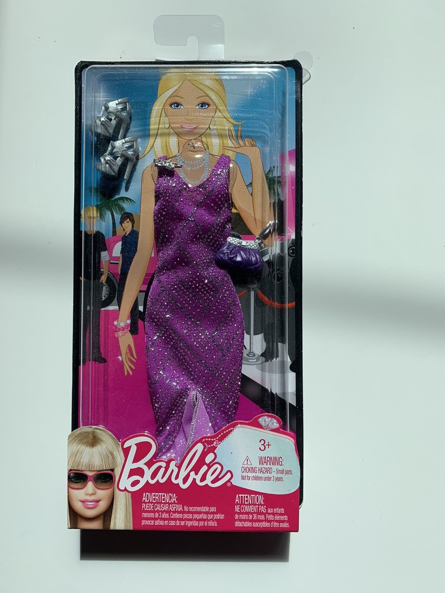 Rare Barbie Fashionistas Purple Dress with Stars 2009