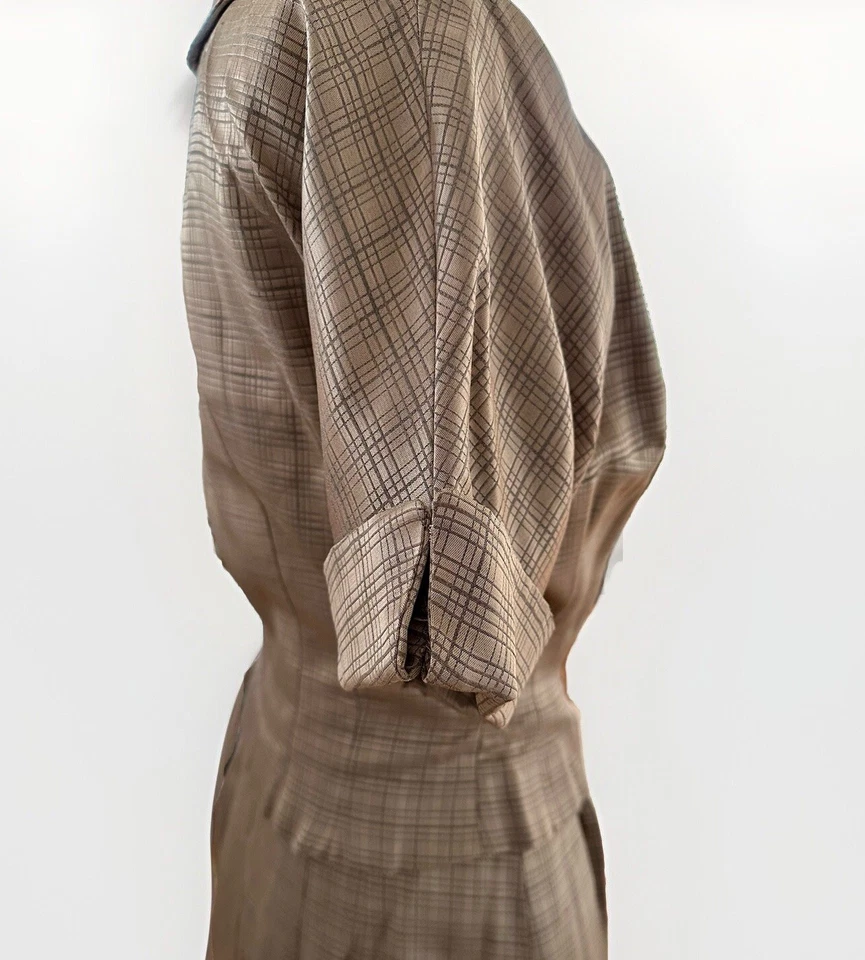 复古 20 世纪 40 年代缎面 2 件套连衣裙铅笔裙和上衣女式西装 — 第 4/4 张图片