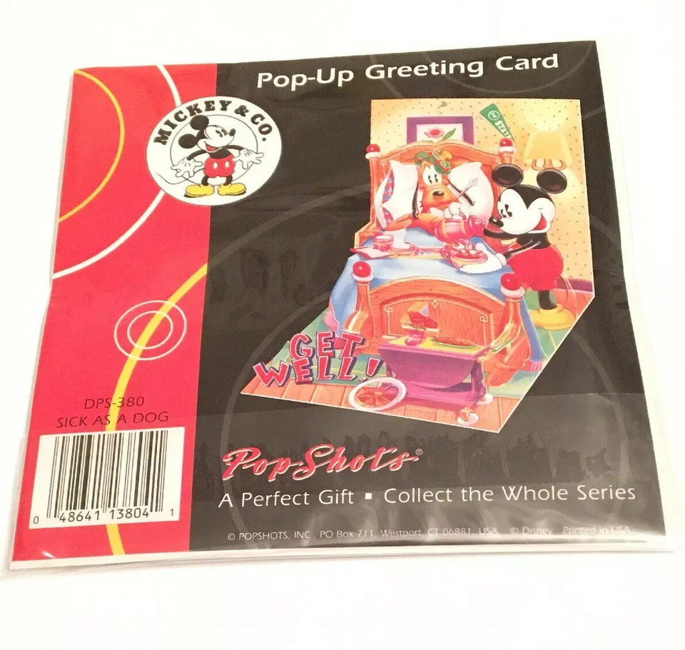 Disney Mickey Mouse 3-D Pop Up Card Sick As a Dog by Pop Shots DPS-380 -NEW - Image 2 of 4