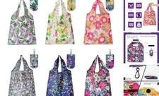 6 Pcs Reusable Shopping Bags, Foldable Grocery Bags in Pocket, Eco-friendly 