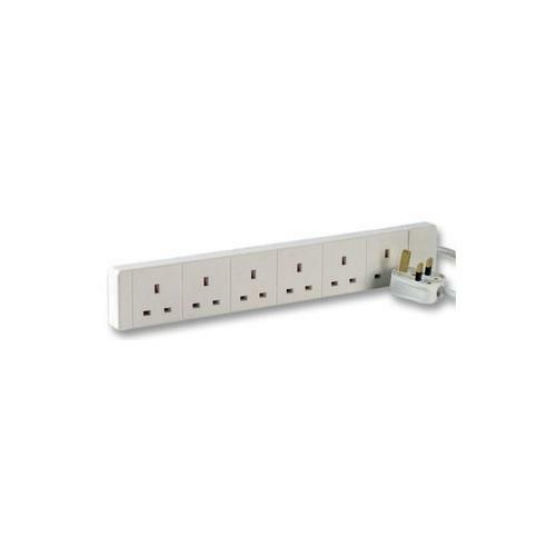 PRO ELEC - 2068-10M - Stromkabel Verlängerungskabel 6 Gang 10 Meter Weiß - Zdjęcie 2 z 2