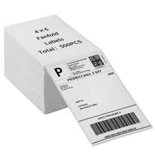 4"x6" Fanfold Direct Thermal Shipping Labels for Zebra and Rollo Printers