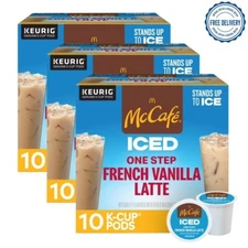 McCafe ICED One Step French Vanilla, Keurig Single Serve K-Cup Pods, 30 Count