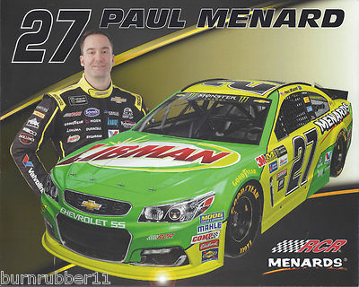 2017 PAUL MENARD ''LIBMAN'' #27 NASCAR MONSTER ENERGY CUP POSTCARD