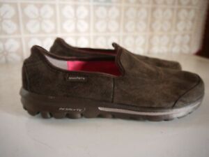 Slip On Shoes Brown Suede Leather Size 