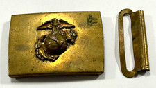 Vintage US Marine Corps Brass Belt Buckle