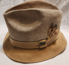Dobbs Fifth Avenue Fedora - Men's Genuine Suede Leather - Size 7 3/8 -Vintage