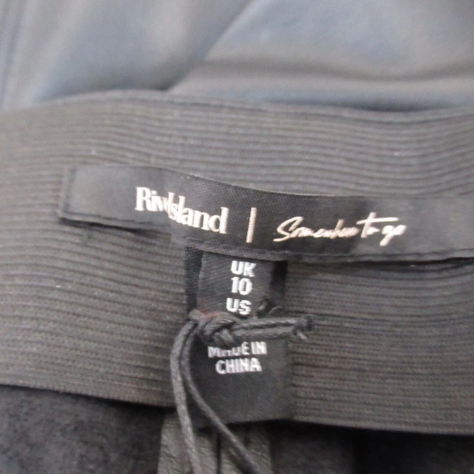 River Island Skirt Size UK 10 Black Polyethene Women's Short With Tags Preloved - Image 2 of 4