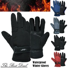 Men's Winter Fleece Thermal Warm Waterproof Skiing Driving Work Gloves Mitten