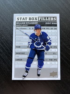 2023-24 Upper Deck Stat Box Fillers #SB-16 William Nylander Toronto Maple Leafs