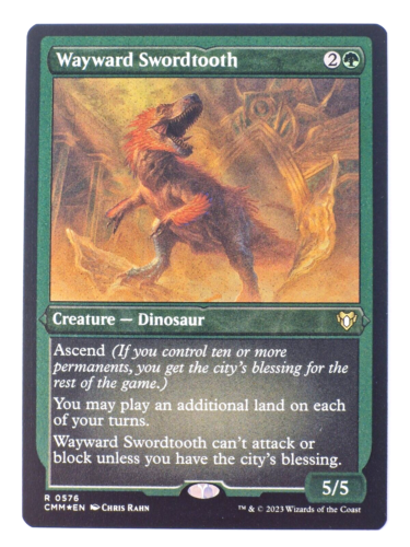 MTG Wayward Swordtooth - Commander Masters [Foil] [Etched] NM - Picture 1 of 2