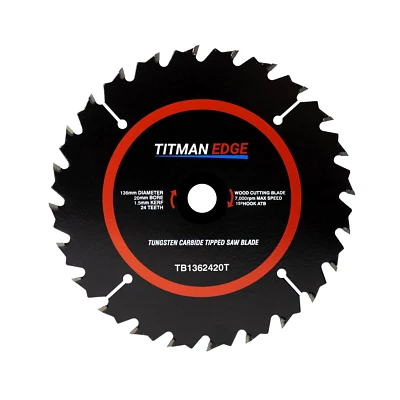 136mm Diameter TCT Saw Blade, 24 tooth & 20mm Bore Titman Edge TB1362420T