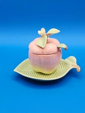 Vintage Fitz And Floyd Jelly Jar. 4 Pcs. Apple