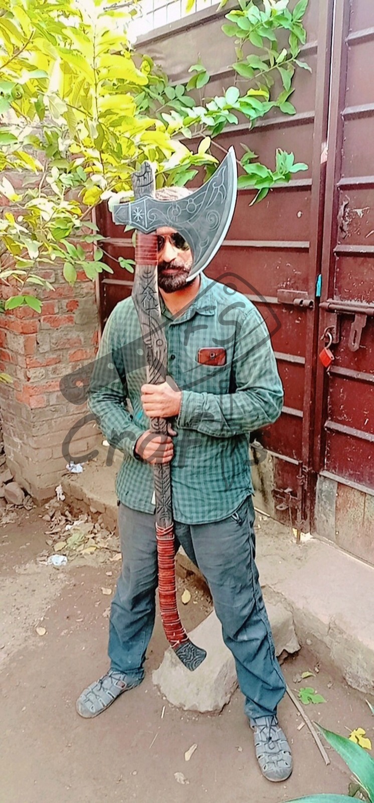 60" Two Handed War Axe Hand Big Viking Axe Large Berserker Axe